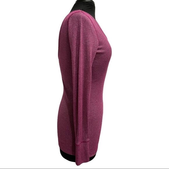 Victoria’s Secret Ribbed Purple Metallic Top Sz L - Picture 4 of 12